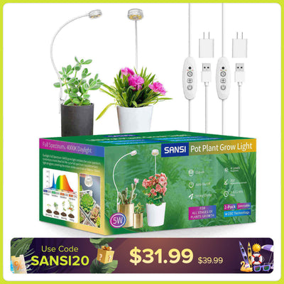 (Geschenkverpackung) 5W LED-Pflanzenlampe mit Topfclip (NUR USA/Kanada)