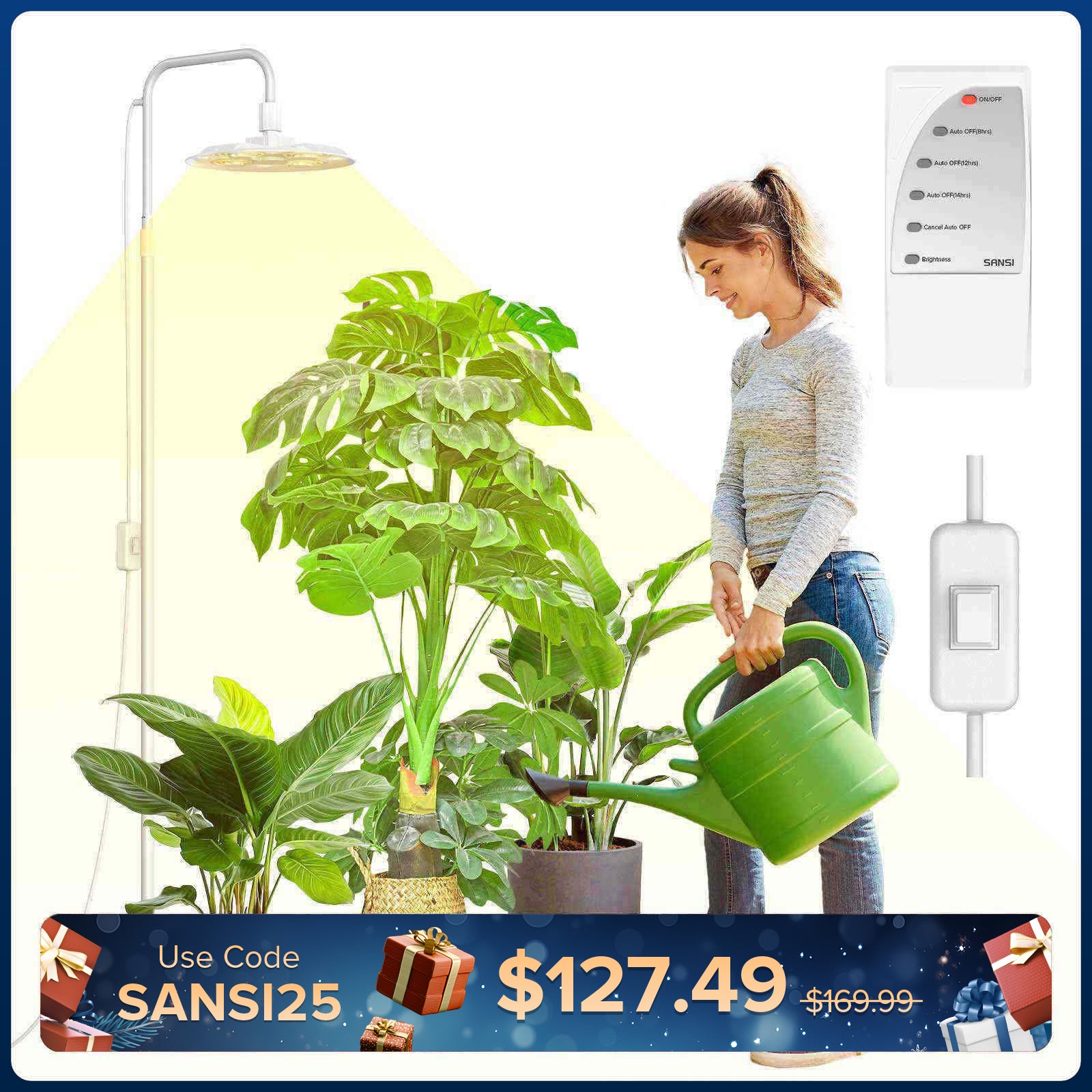 SANSI Hohes, stehendes Pflanzenlicht mit Fernbedienung (NUR USA)