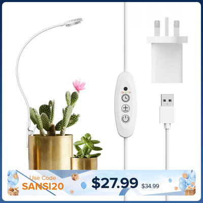 SANSI 4,5W LED-Pflanzenlampe mit Topfclip (NUR EU/GB)