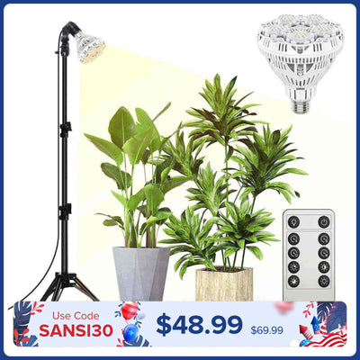 BR30 30W Adjustable Tripod Stand Grow Light with Remote Control (US/CA ONLY)