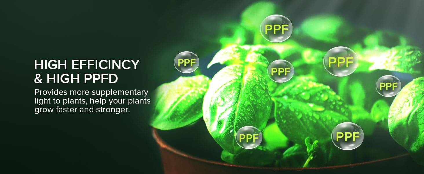 HIGH EFFICINCY & HIGH PPFD.