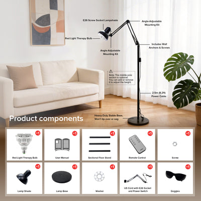 SANSI 32W Red Light Therapy for Body Face with Adjustable Stand(US/CA ONLY)