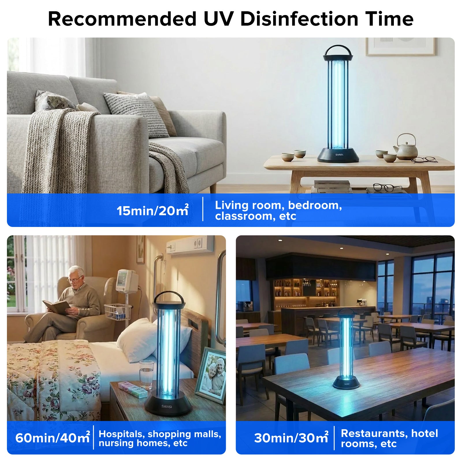 SANSI 42W Portable UV Light Sanitizer with Remote Control (US ONLY)