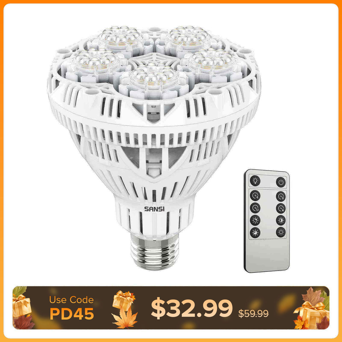 BR30 30W LED-Pflanzenlampe mit Fernbedienung (NUR USA/Kanada)