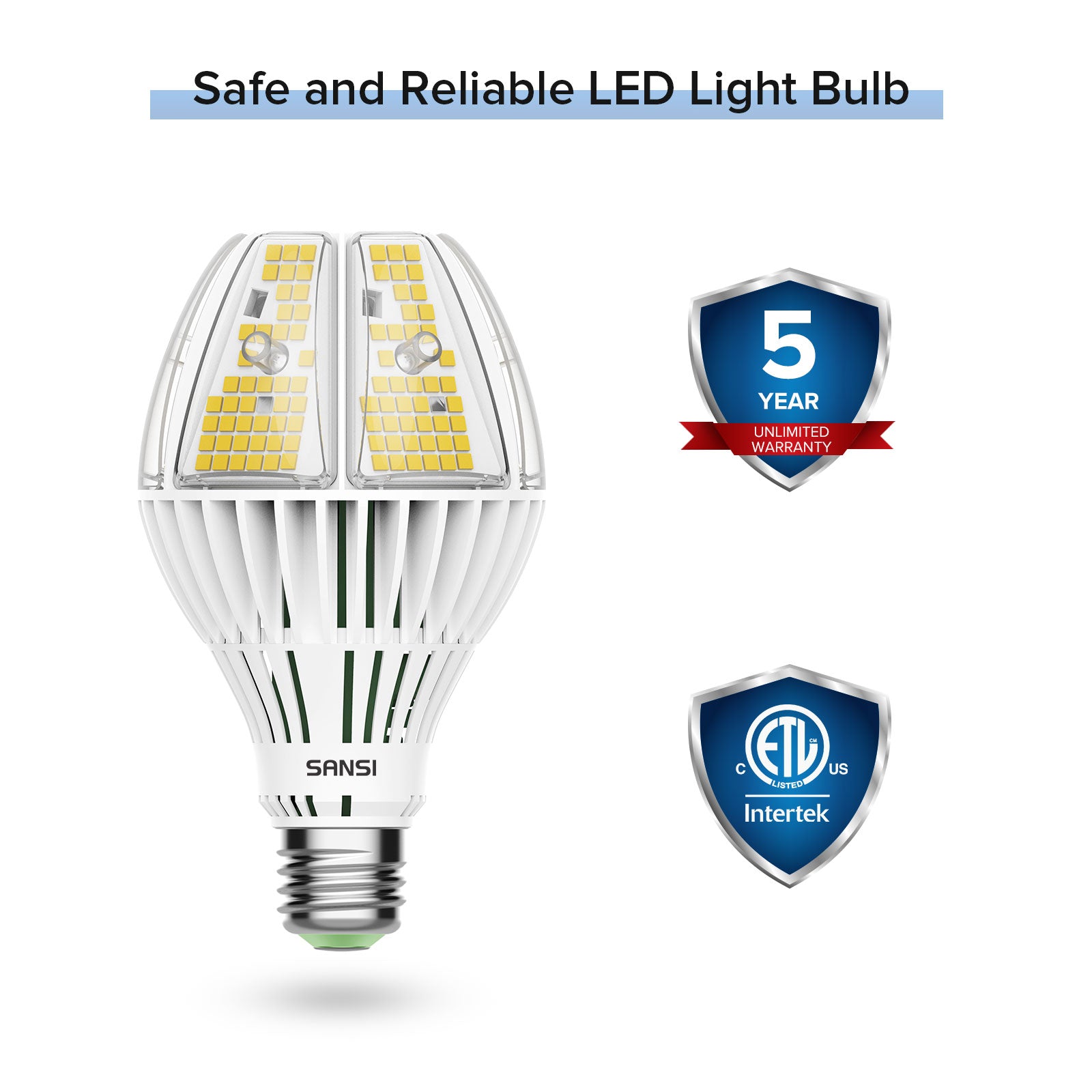 A21 60W LED 5000K Light Bulb (US ONLY)  has ETL certification，provide 5-years warranty.