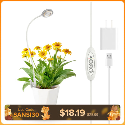 SANSI 7W LED-Pflanzenlampe mit Topfclip (NUR USA)
