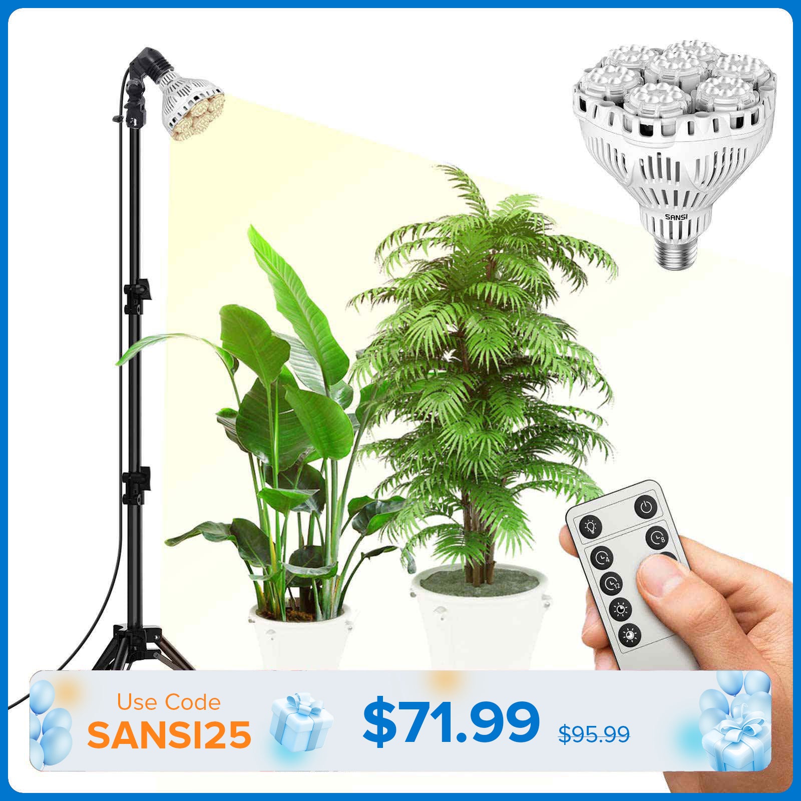 BR30 40W Verstellbare Stativ-Pflanzenlampe mit Fernbedienung