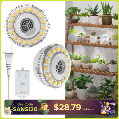 SANSI 10W LED Puck Pflanzenlampe mit Timer und Dimmer