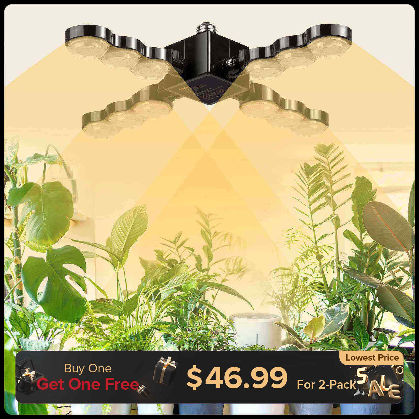 60W LED Grow Light (Folding Wings)(EU/UK ONLY)