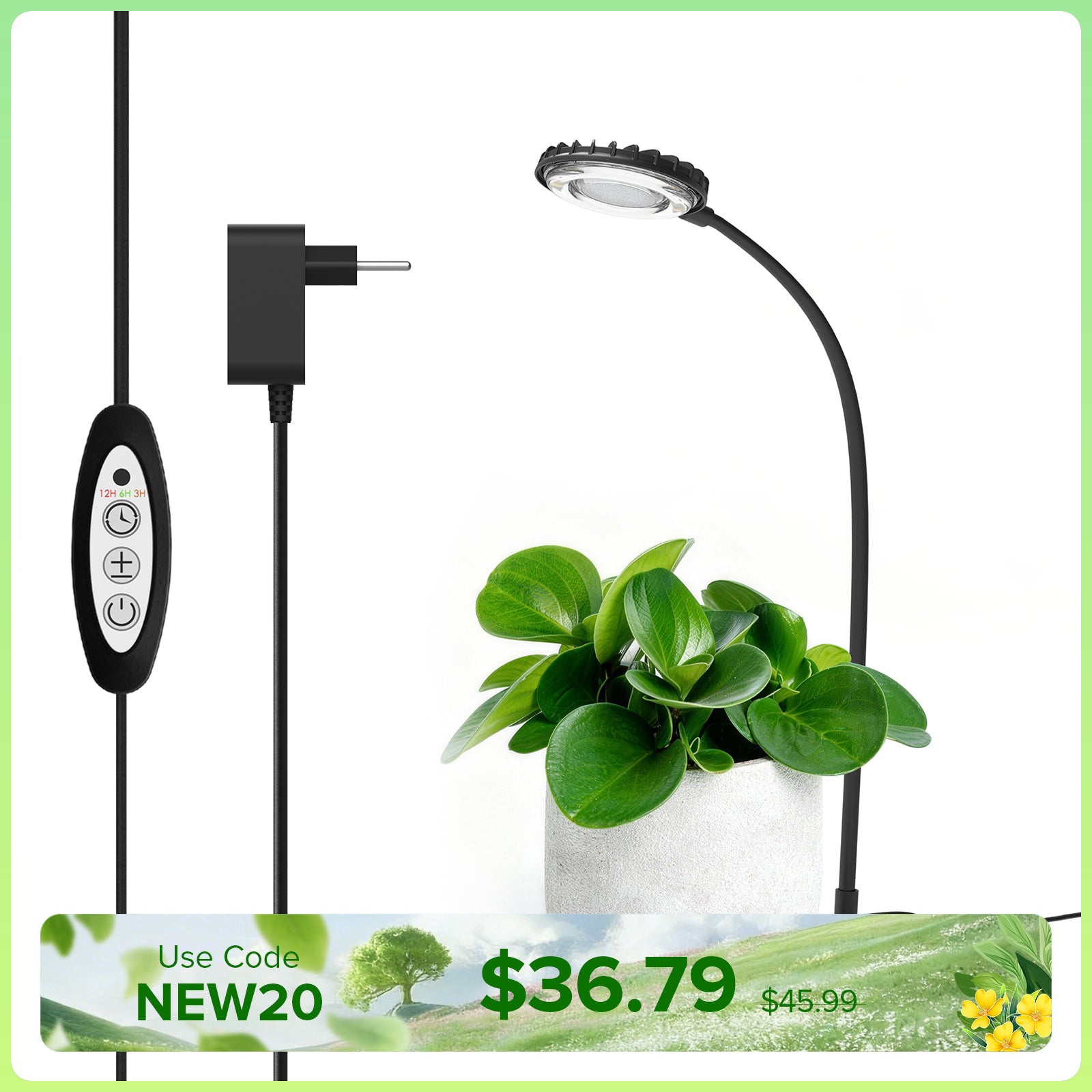 SANSI 12W Tabletop LED Grow Light (EU/UK ONLY)