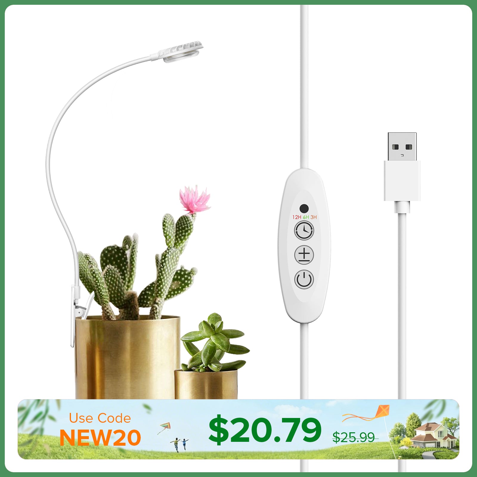 SANSI 4.5W Pot Clip LED Grow Light (EU/UK ONLY)