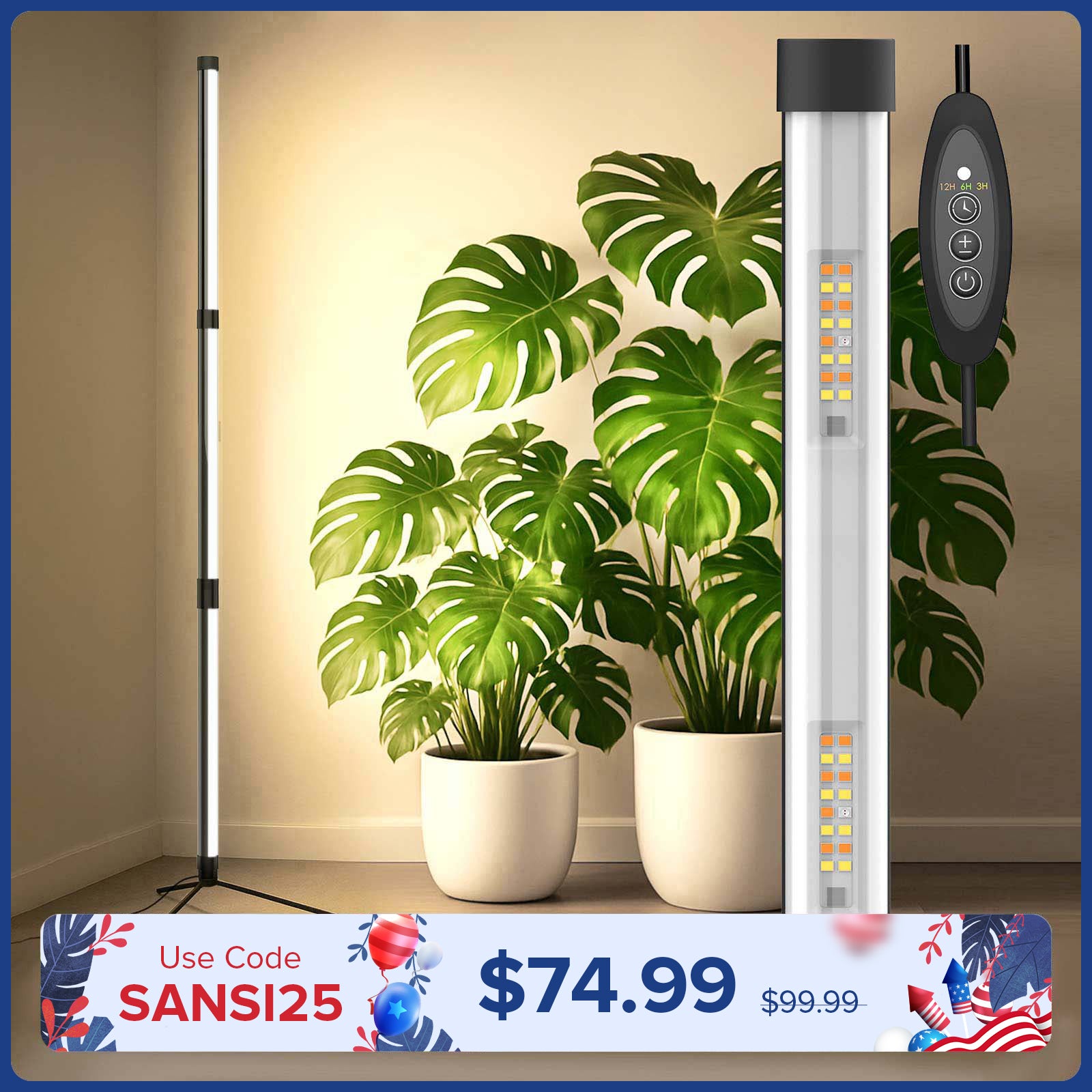 SANSI T10 80W LED Standing Grow Light