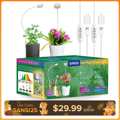 (Geschenkverpackung) 5W LED-Pflanzenlampe mit Topfclip (NUR USA/Kanada)