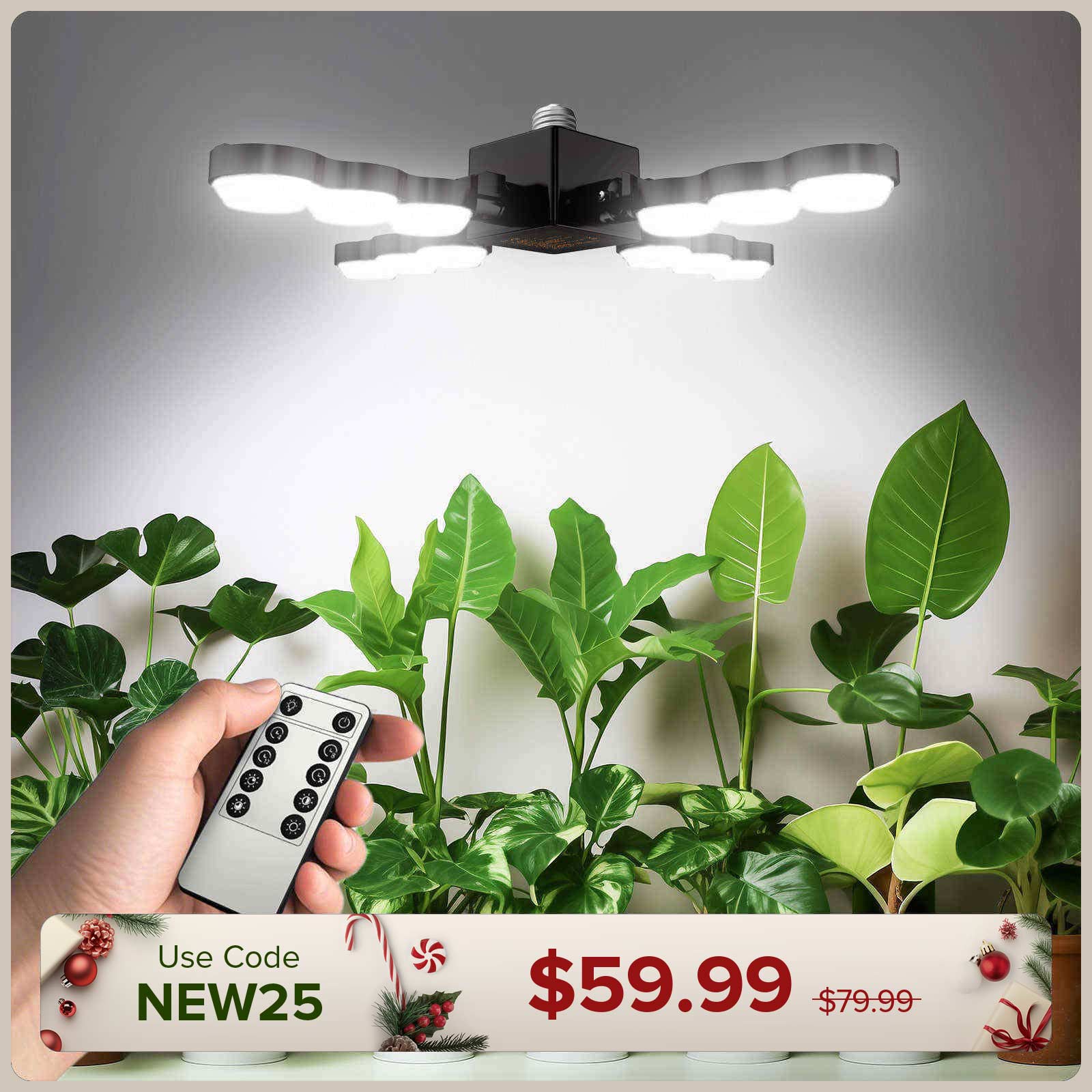SANSI 80W Folding Wings LED Grow Light with Remote Control