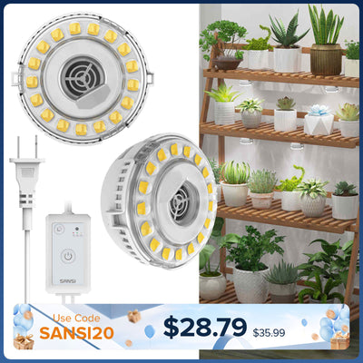 SANSI 10W LED Puck Pflanzenlampe mit Timer und Dimmer