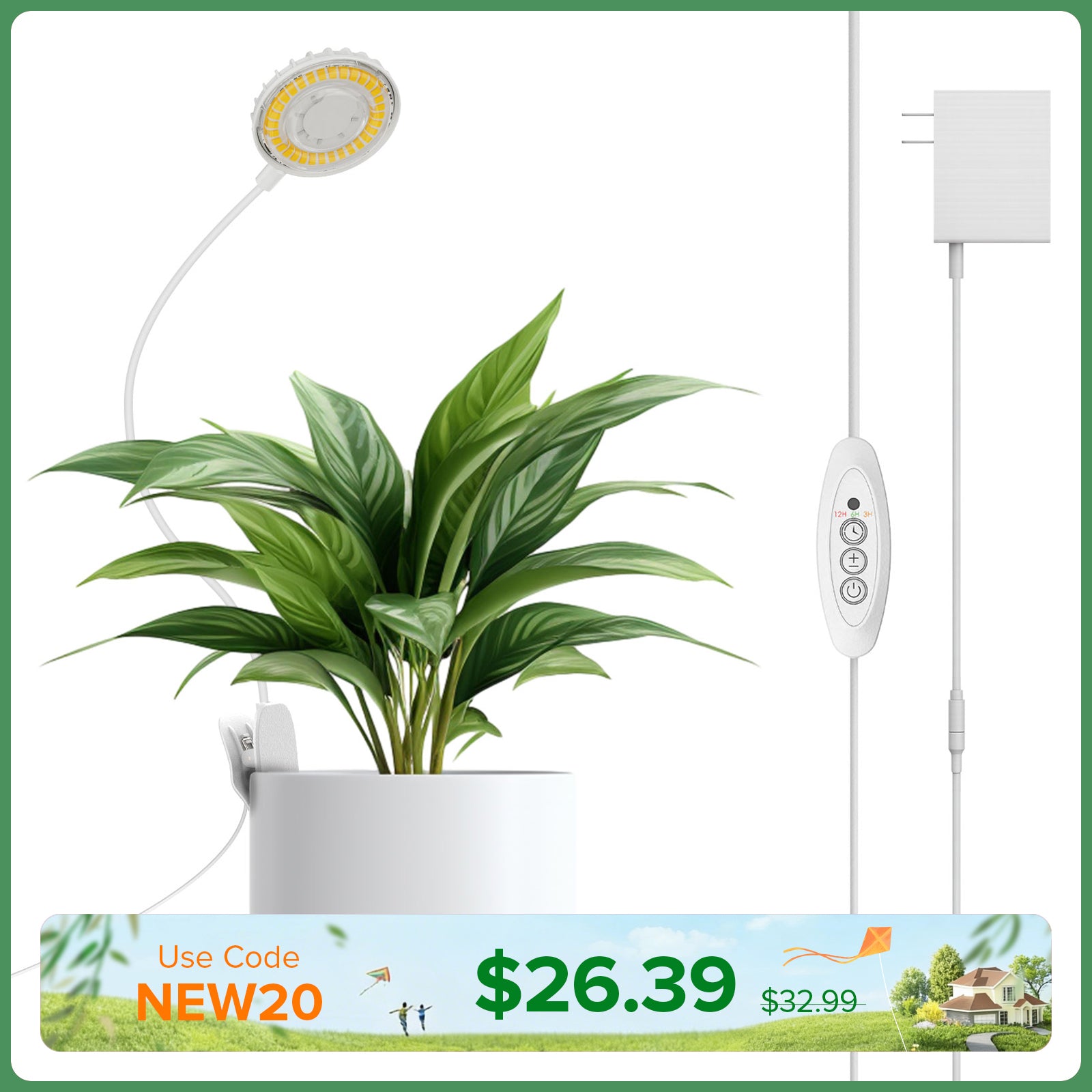 SANSI 12W Pot Clip LED Grow Light (US ONLY)