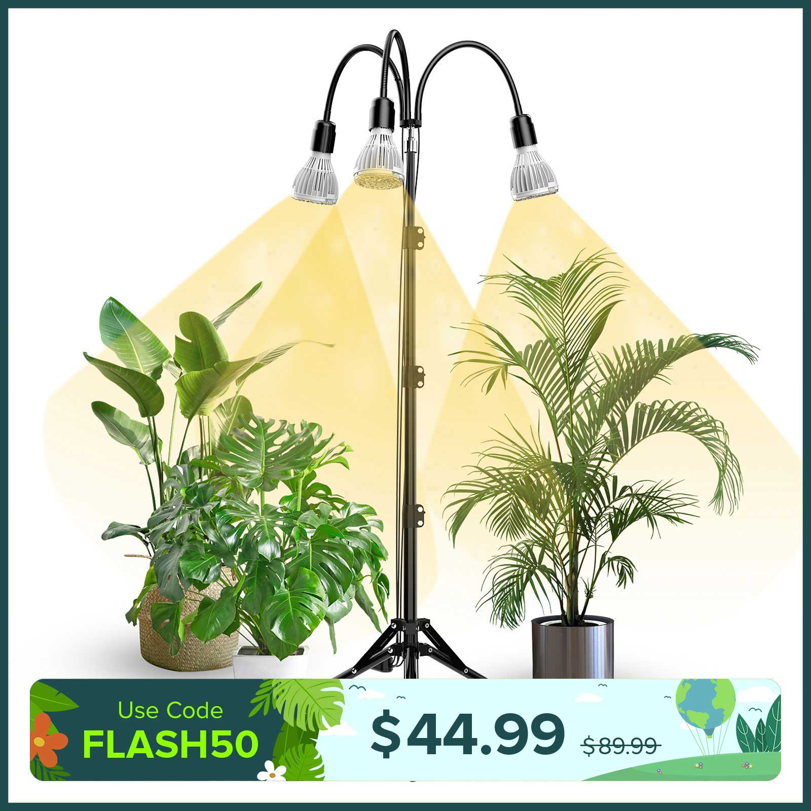 90W/120W Grow Light with Adjustable Tripod Stand (US ONLY)