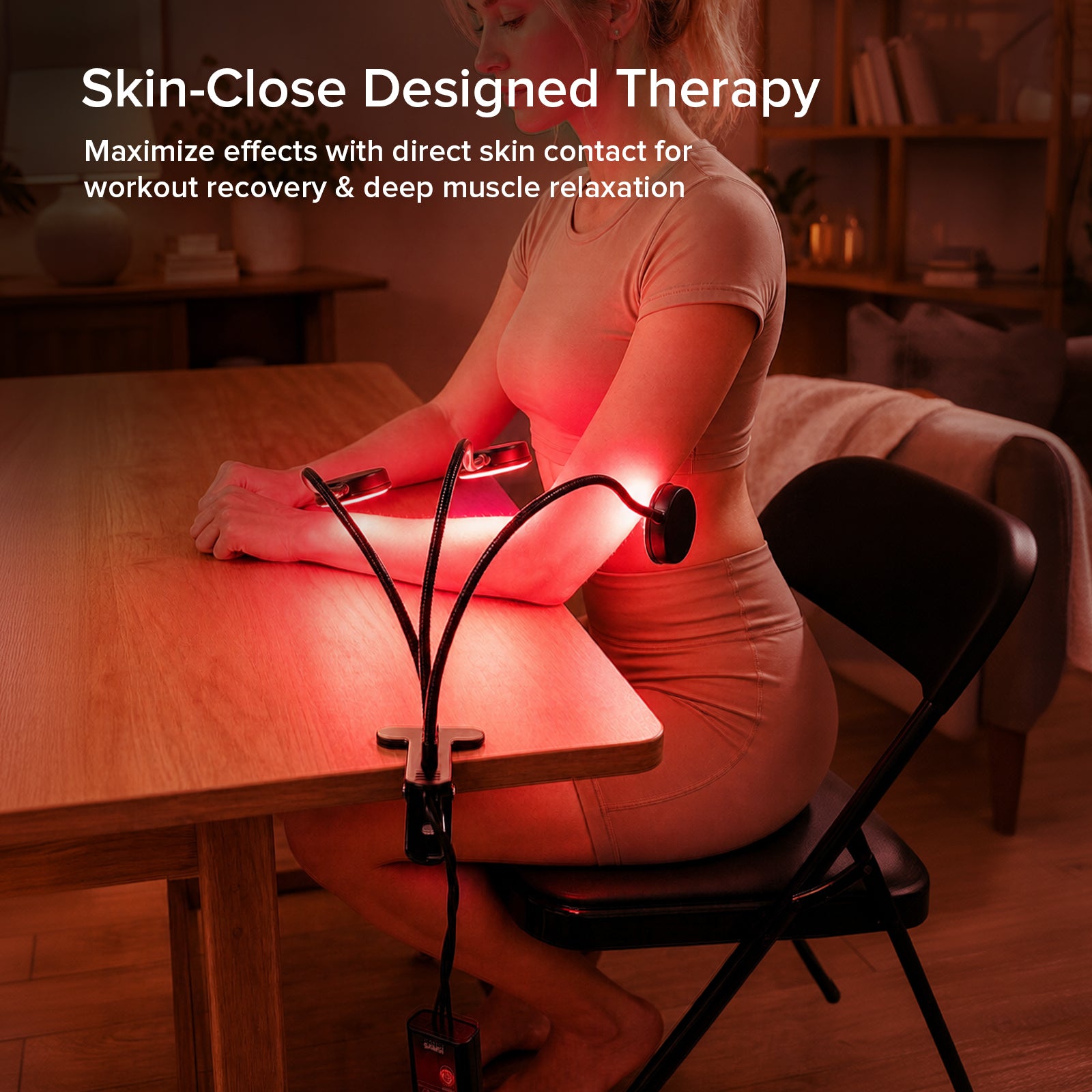 SANSI 40W Adjustable 3-Head Clip-on Red Therapy Light for Body Face