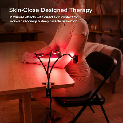SANSI 40W Adjustable 3-Head Clip-on Red Therapy Light for Body Face