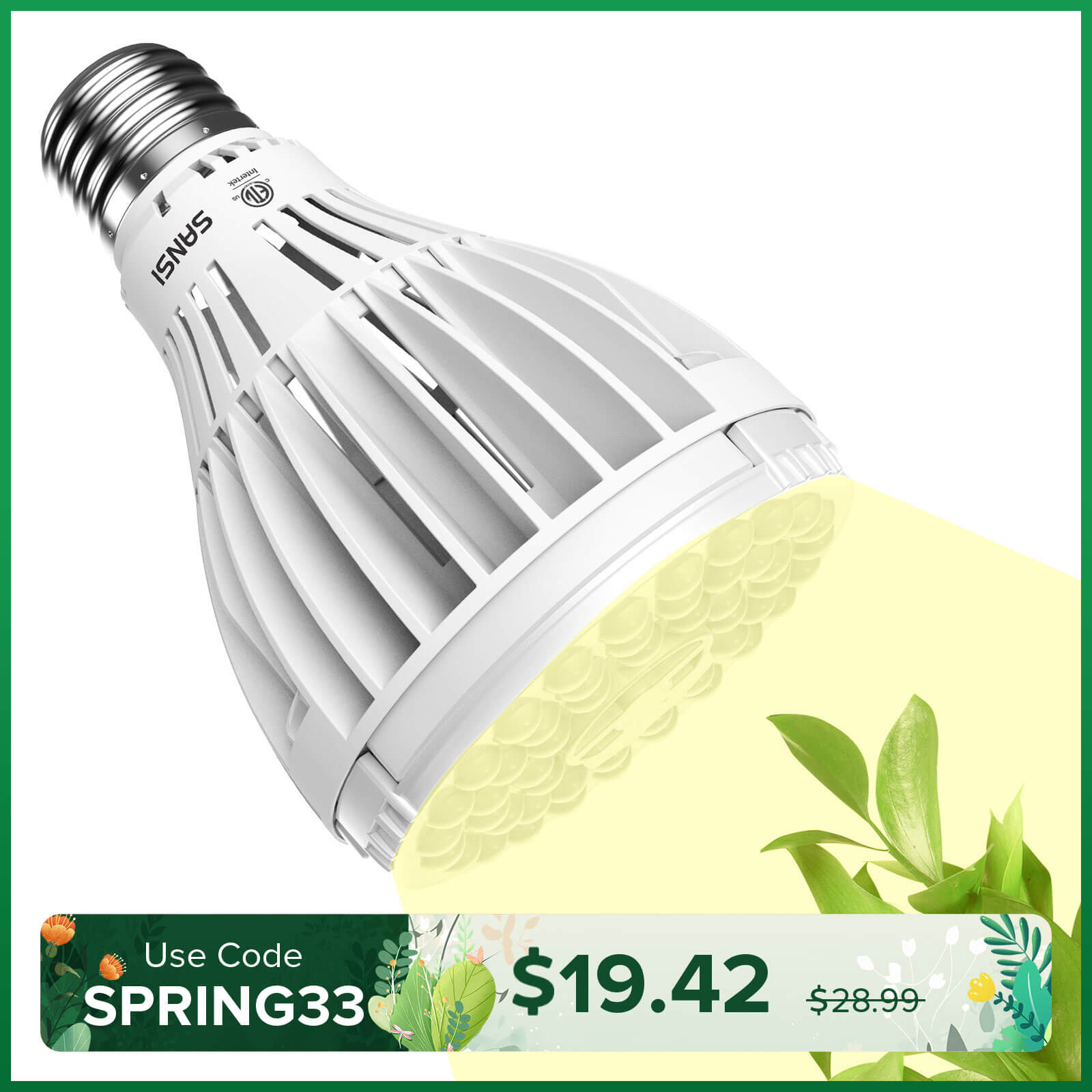 PAR25 24W LED Grow Light Bulb for Seeds and Greens(US ONLY)