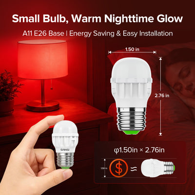 SANSI A11 5W 670nm Red Light Bulb for Sleep Therapy