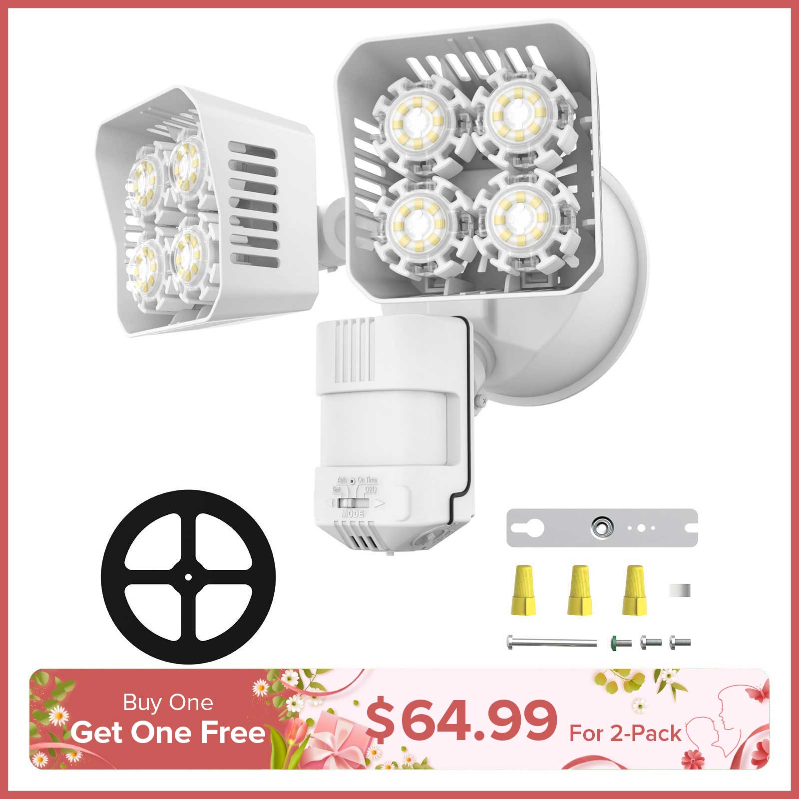 Square 36W LED Security Light (Dusk to Dawn & Motion Sensor)
