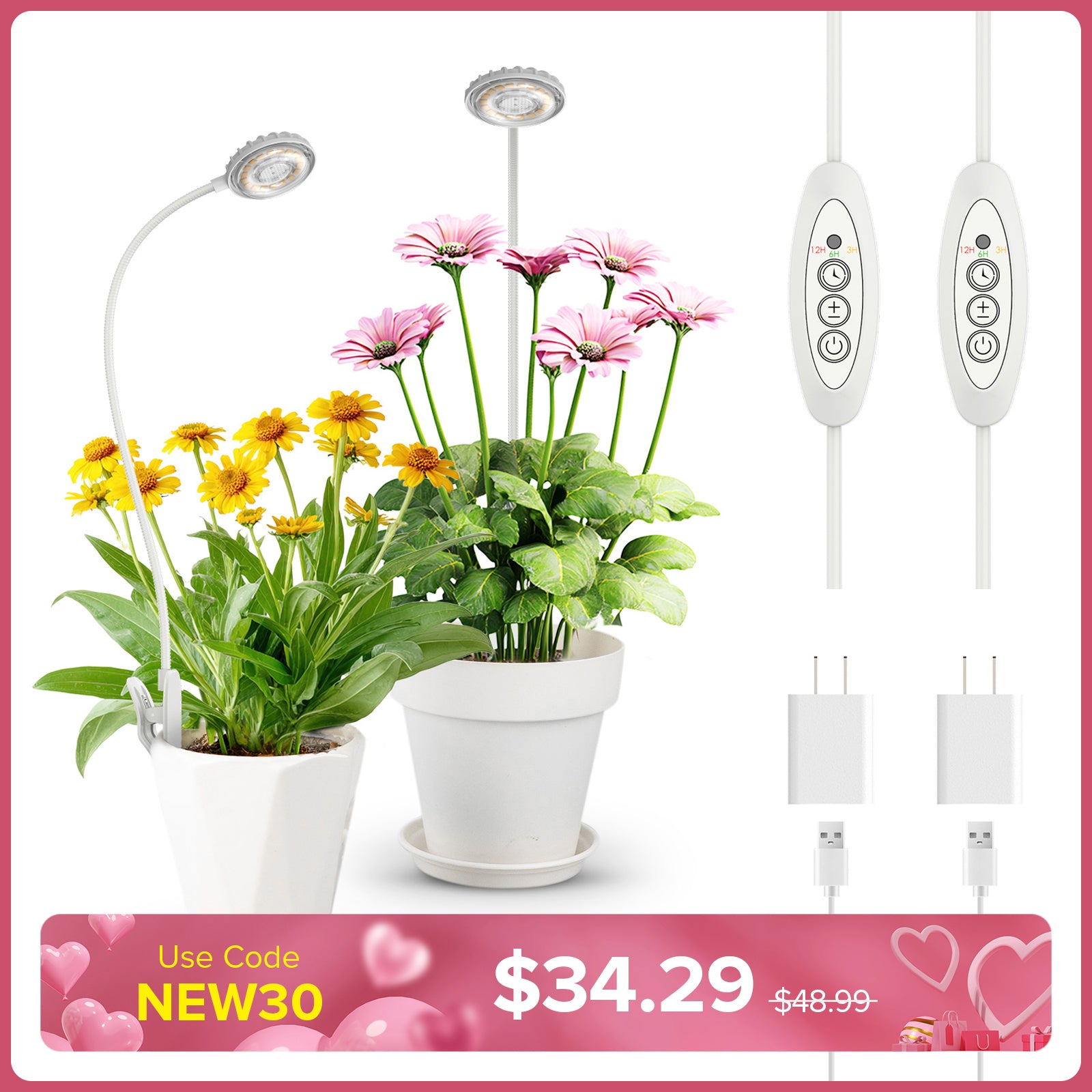 SANSI 7W Pot Clip LED Grow Light (US ONLY)