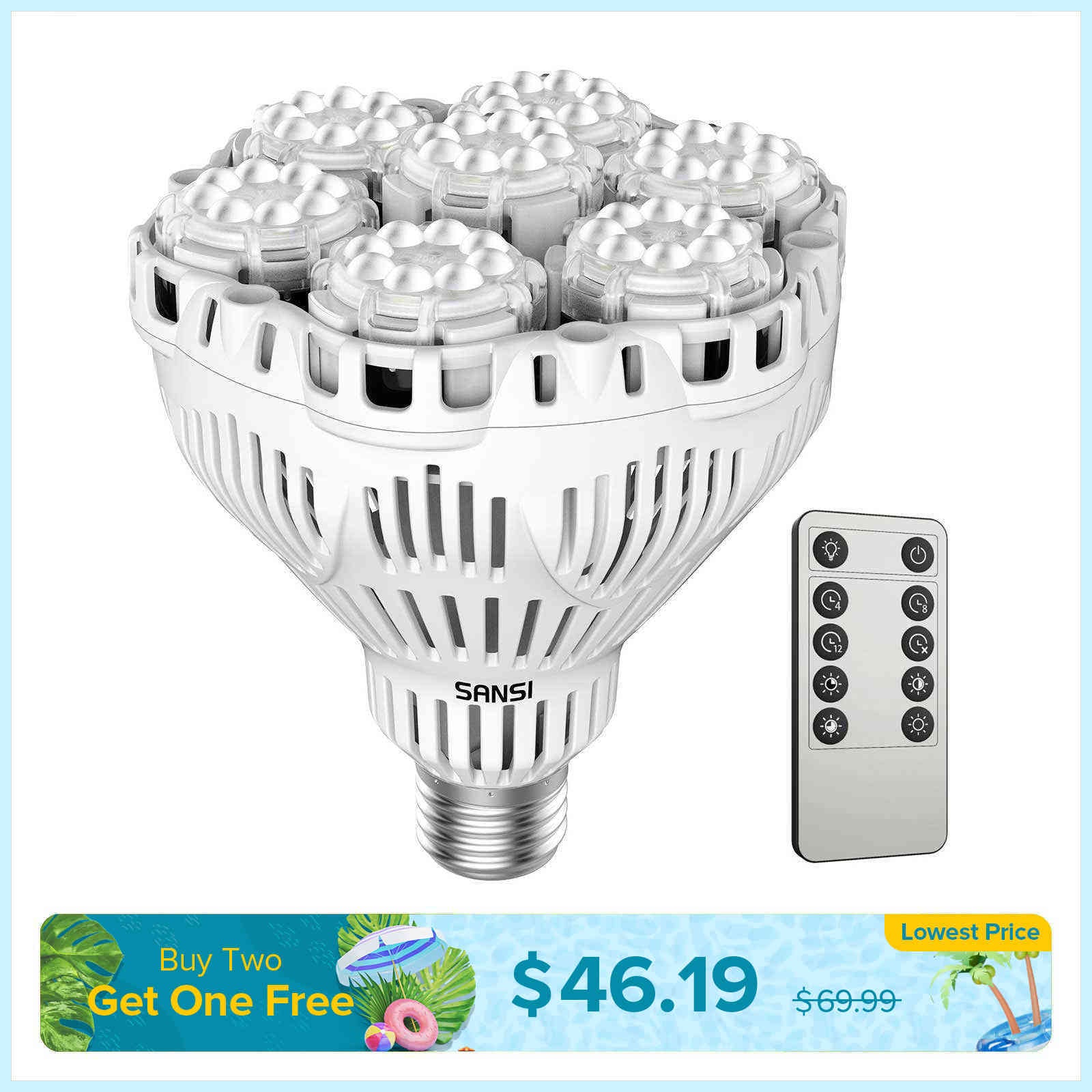 BR30 40W LED Grow Light Bulb With Remote Control