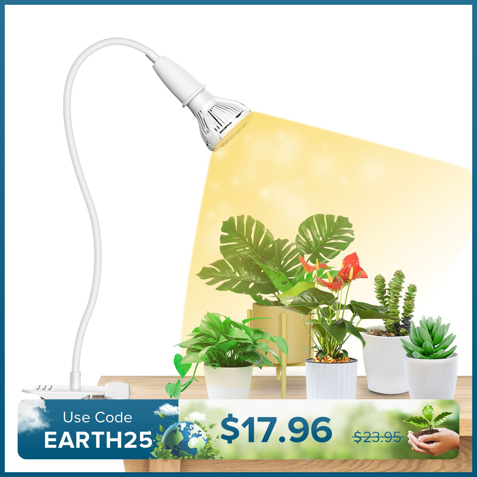 10W Adjustable 1-Head Clip-on LED Grow Light (US/CA ONLY)
