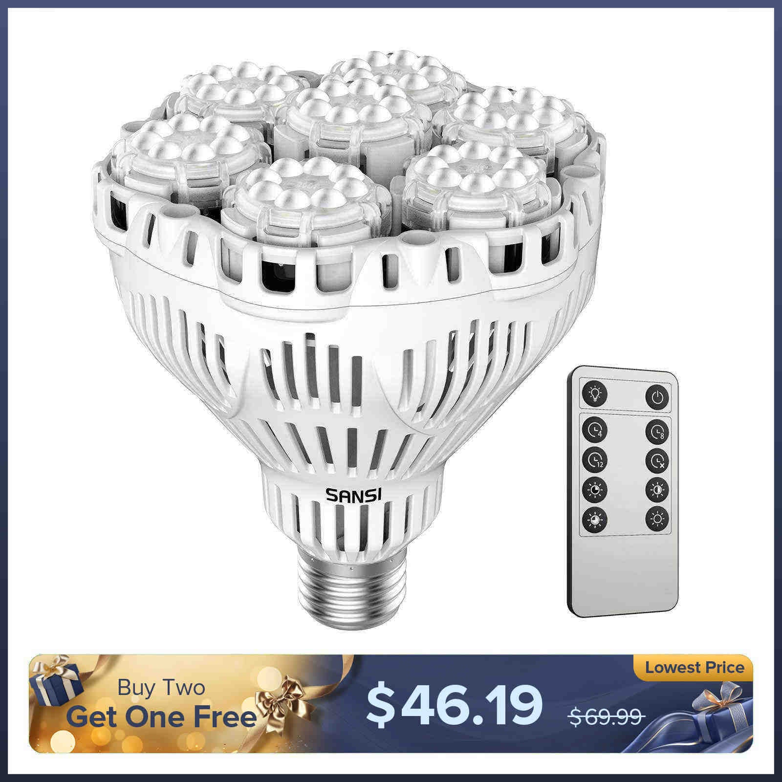 BR30 40W LED Grow Light Bulb With Remote Control