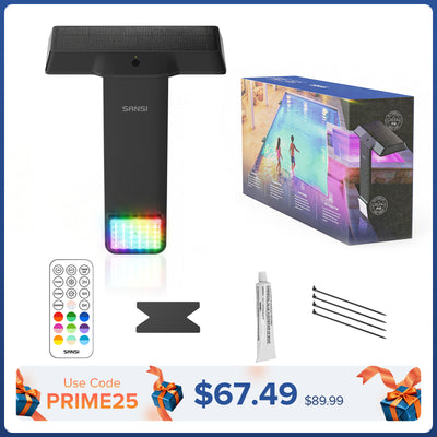 SANSI Solar RGB LED Pool Light with Remote Control