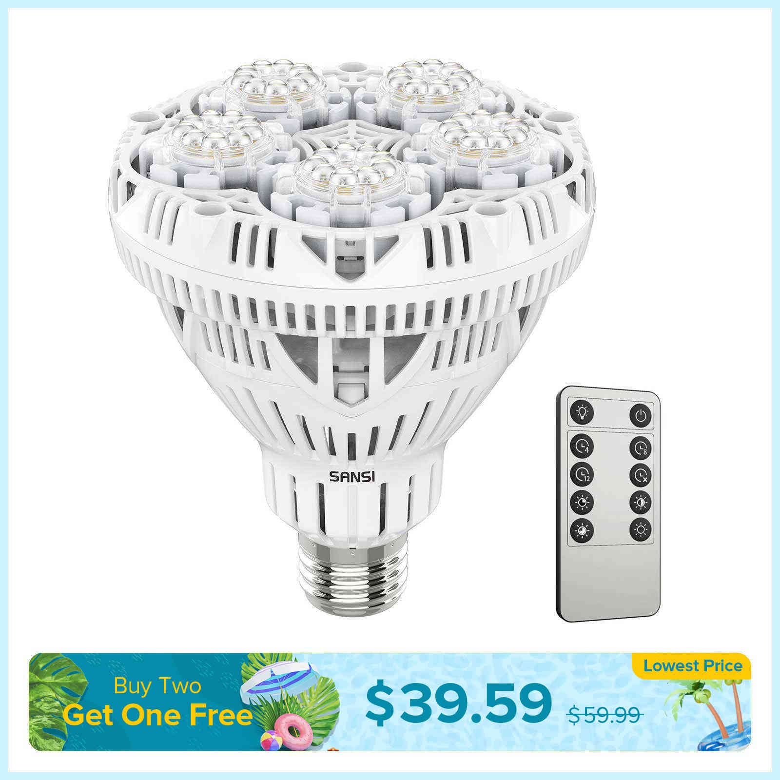 BR30 30W LED Grow Light Bulb With Remote Control (US/CA ONLY)