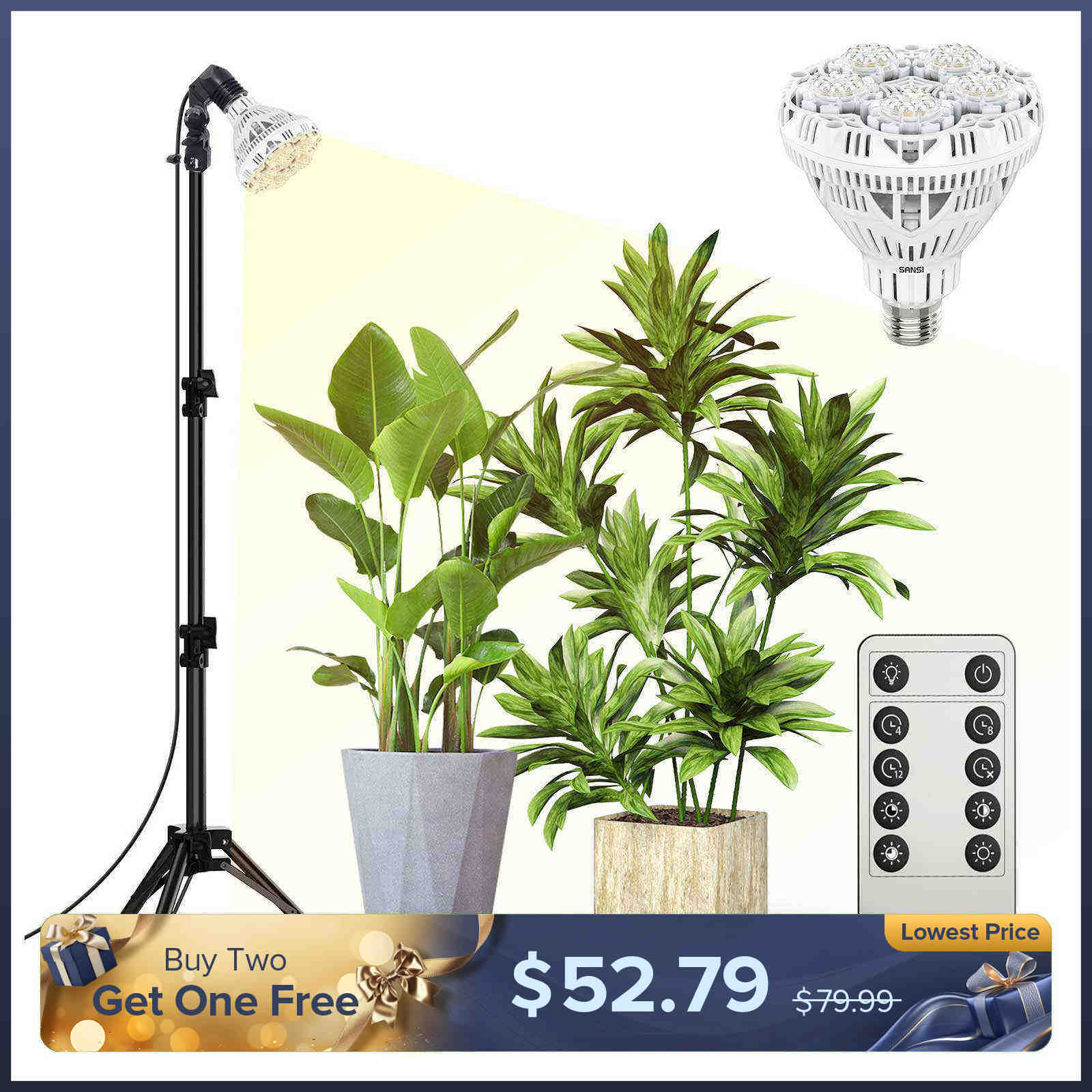 BR30 40W Adjustable Tripod Stand Grow Light with Remote Control (US/CA ONLY)