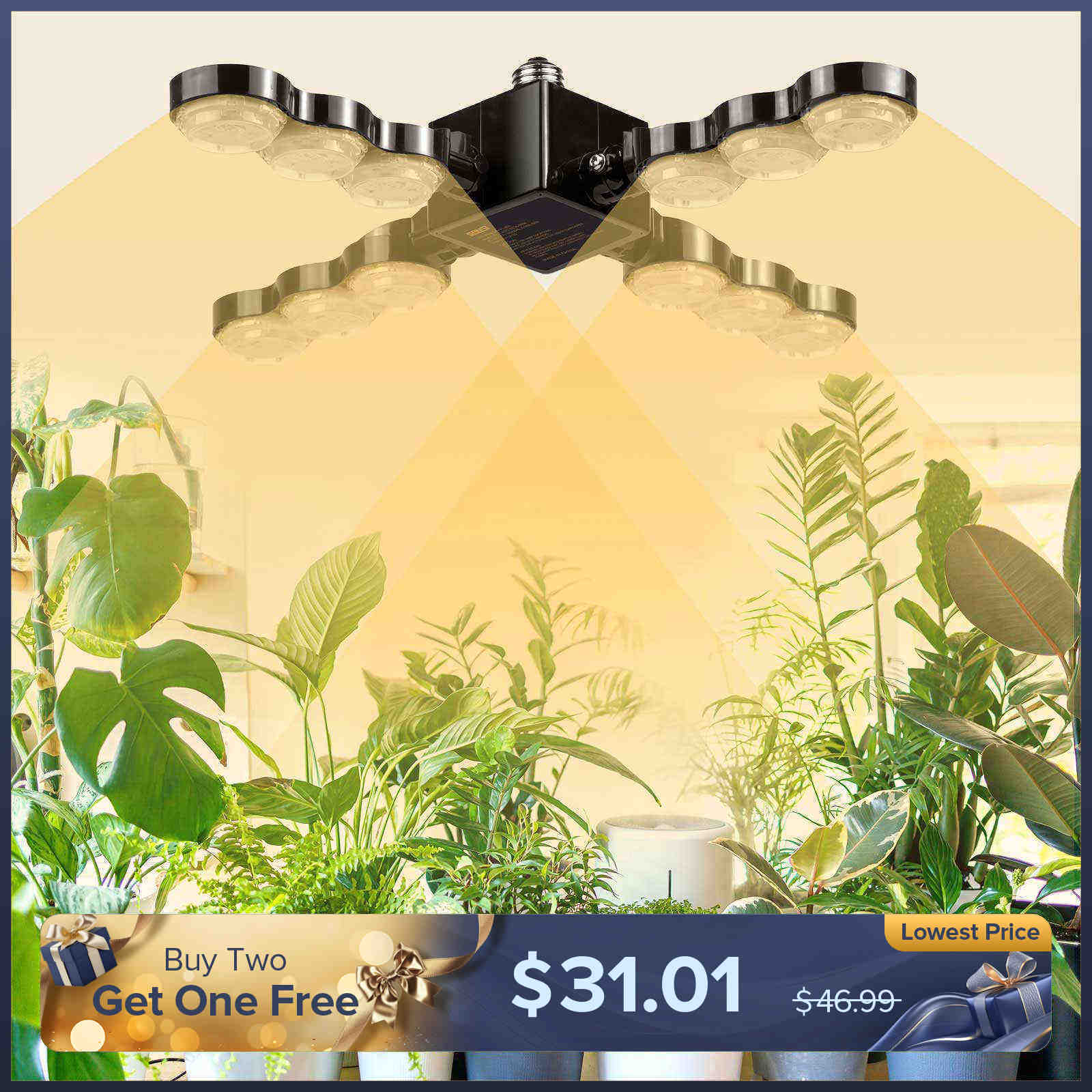 60W LED Grow Light (Folding Wings)(EU/UK ONLY)