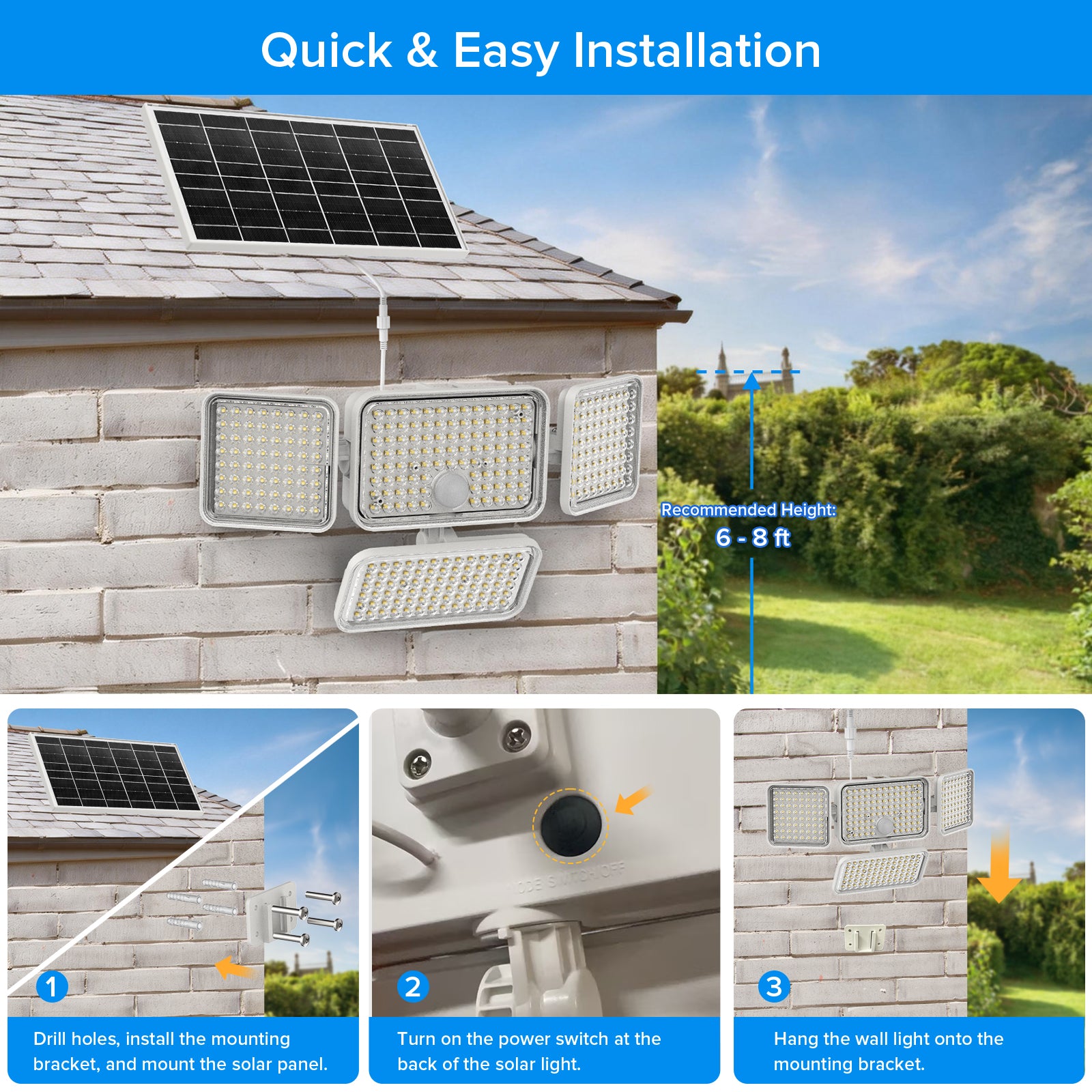 SANSI 12W LED Solar Security Light (Motion Sensor)