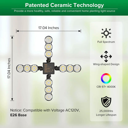SANSI 80W Folding Wings LED Grow Light with Remote Control
