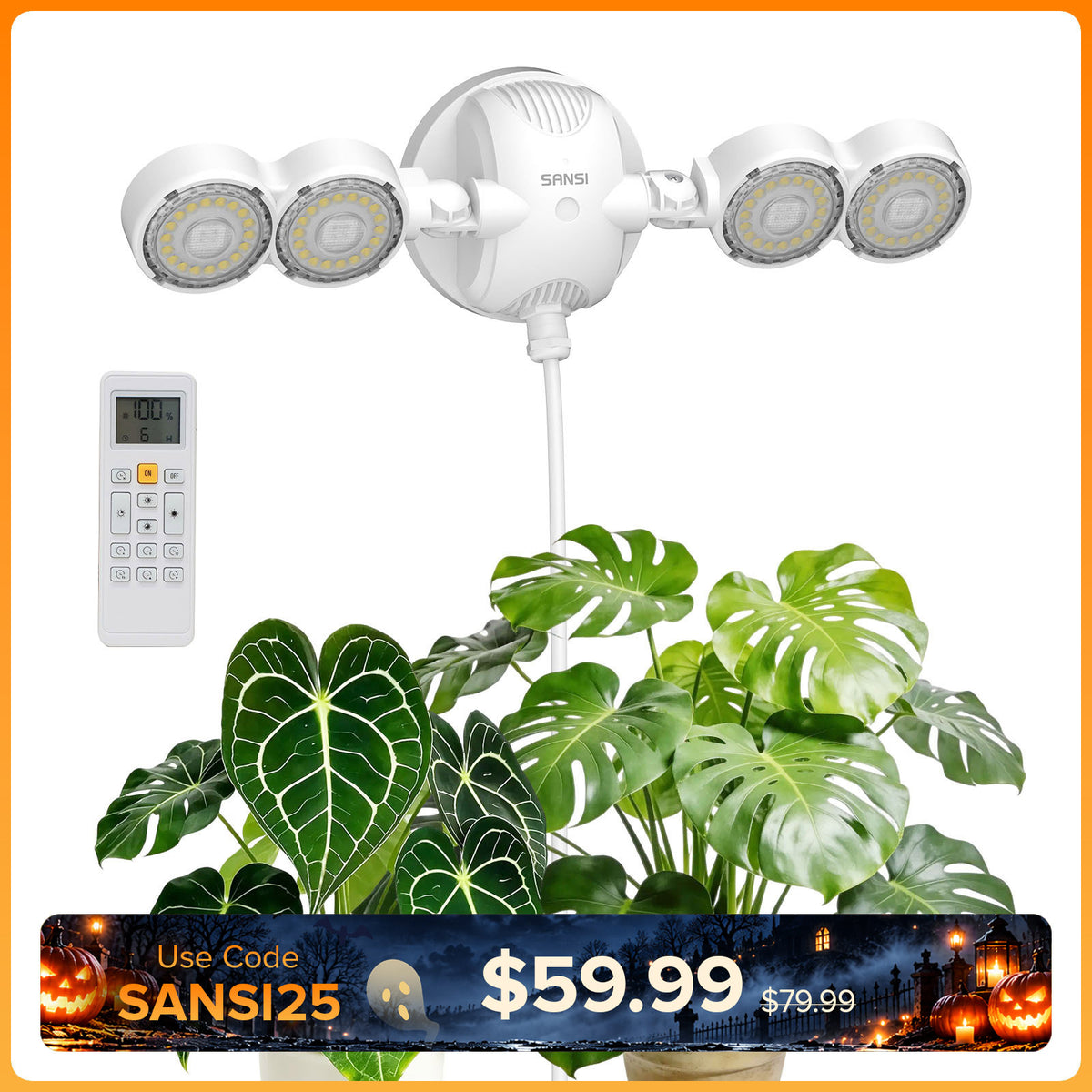 SANSI 30W LED Wall Mounted Grow Light with Remote Control (US ONLY)