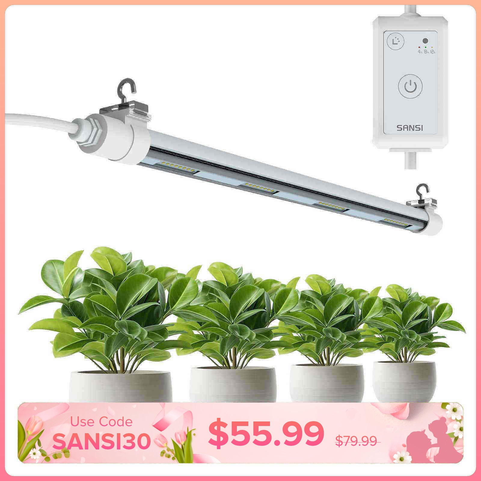 SANSI T8 25W LED-Pflanzenlampe