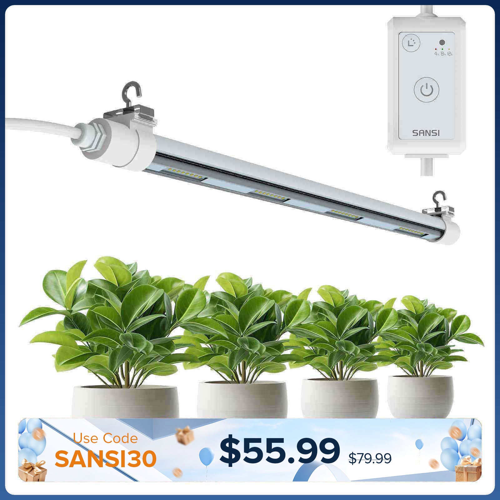 SANSI T8 25W Lampe de culture LED