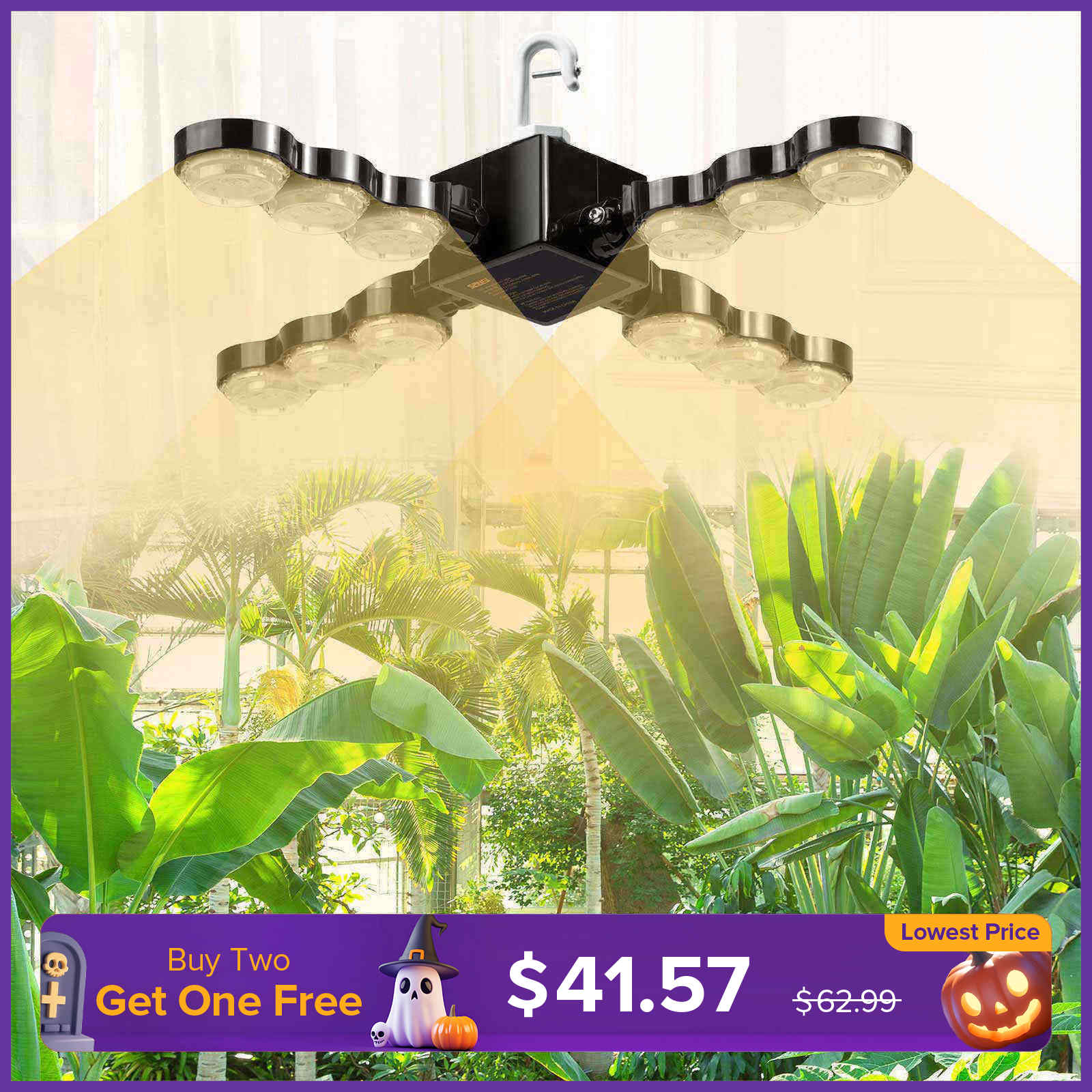 60W LED Grow Light (Folding Wings & With Hook)(EU ONLY)
