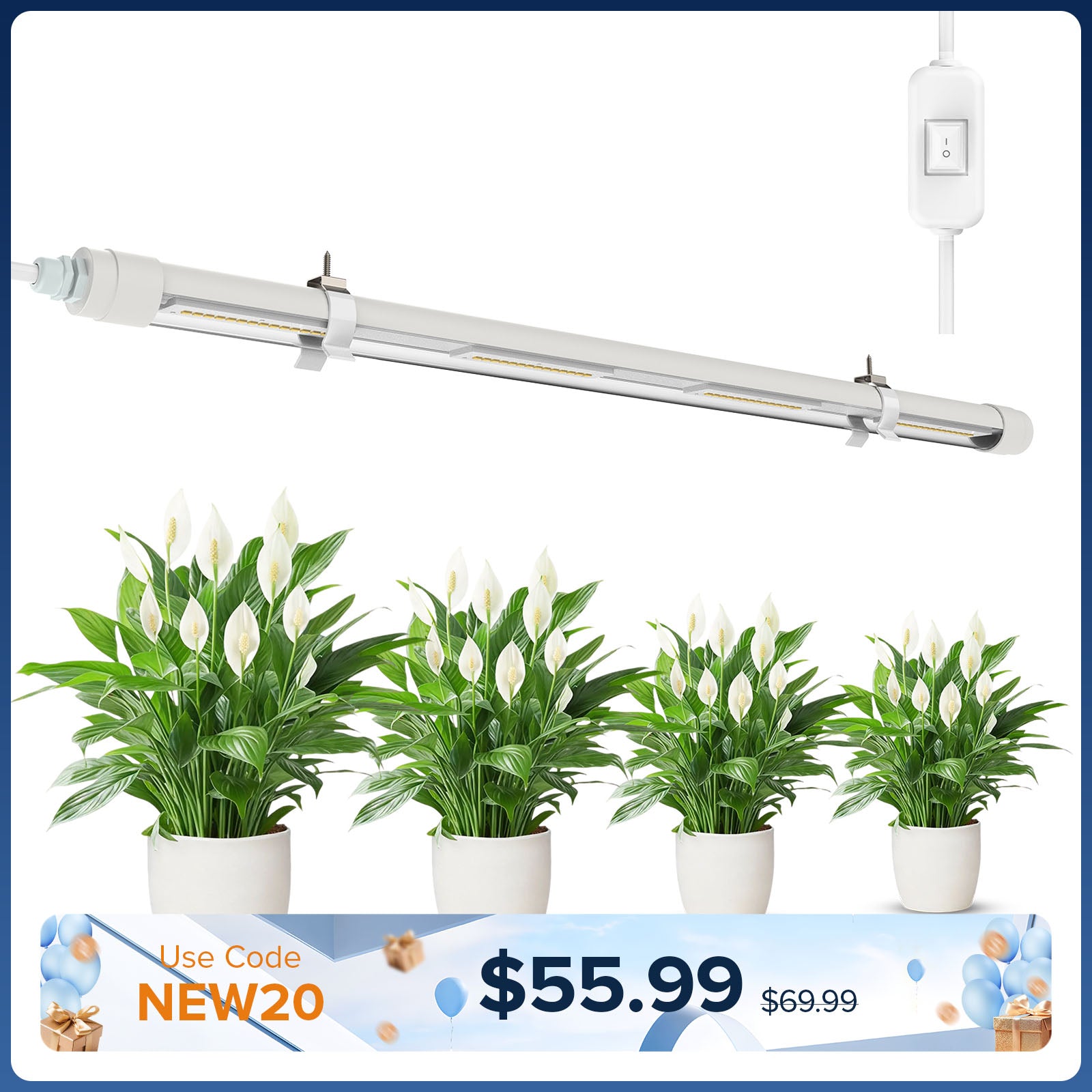 SANSI T8 25W LED-Pflanzenlampe
