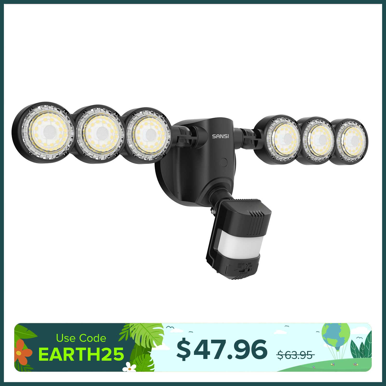 55W LED Security Light (Dusk to Dawn & Motion Sensor)(US ONLY)