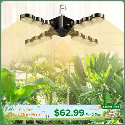 Lampada LED da coltivazione da 60 W (ali pieghevoli e con gancio)