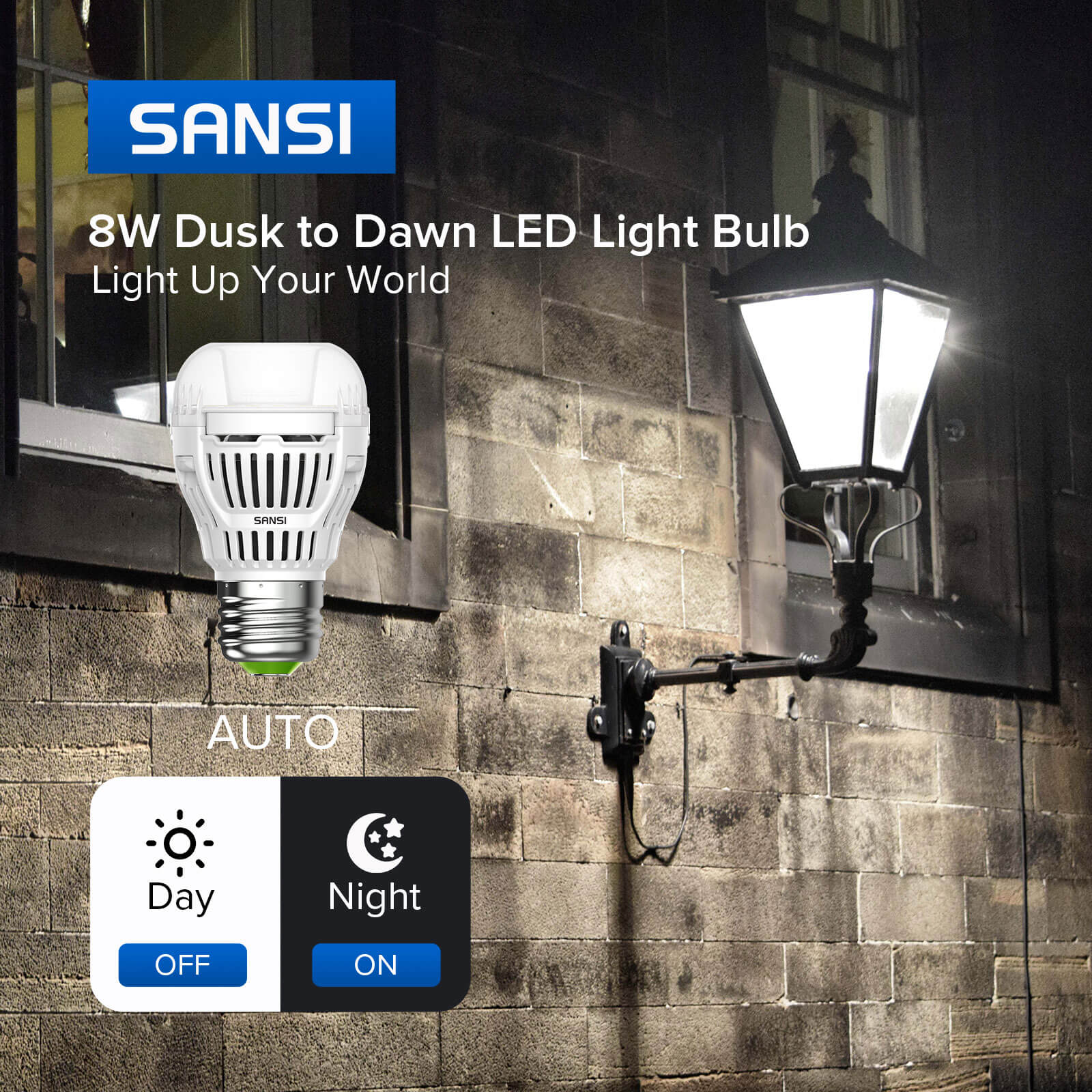 8W Dusk to Dawn LED Light Bulb,Light Up Your World