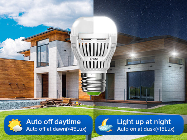 Auto off daytime, Light up at night.
