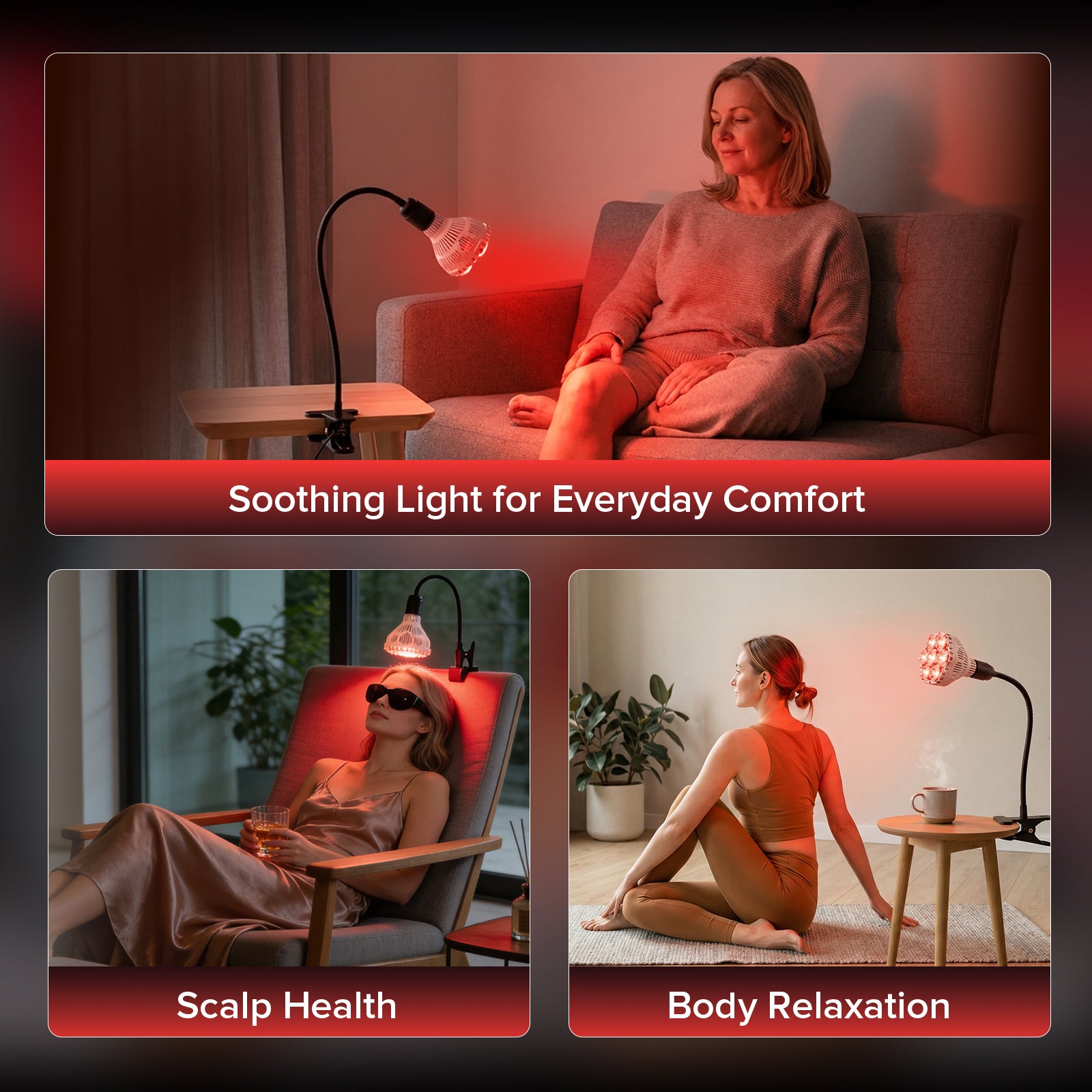 SANSI 32W Red Light Therapy for Body Face with Clip(US/CA ONLY)