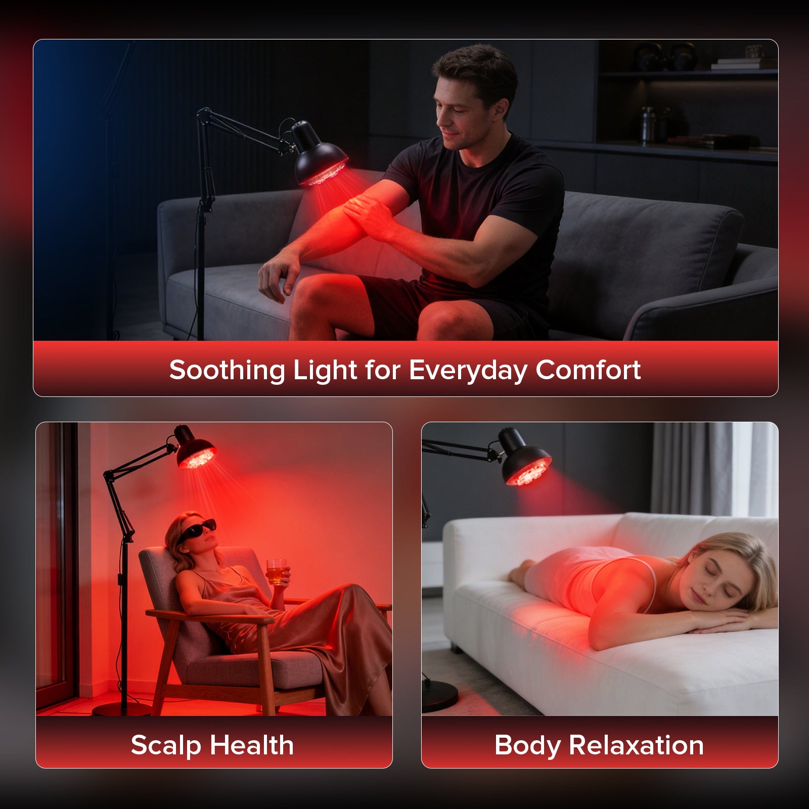 SANSI 32W Red Light Therapy for Body Face with Adjustable Stand