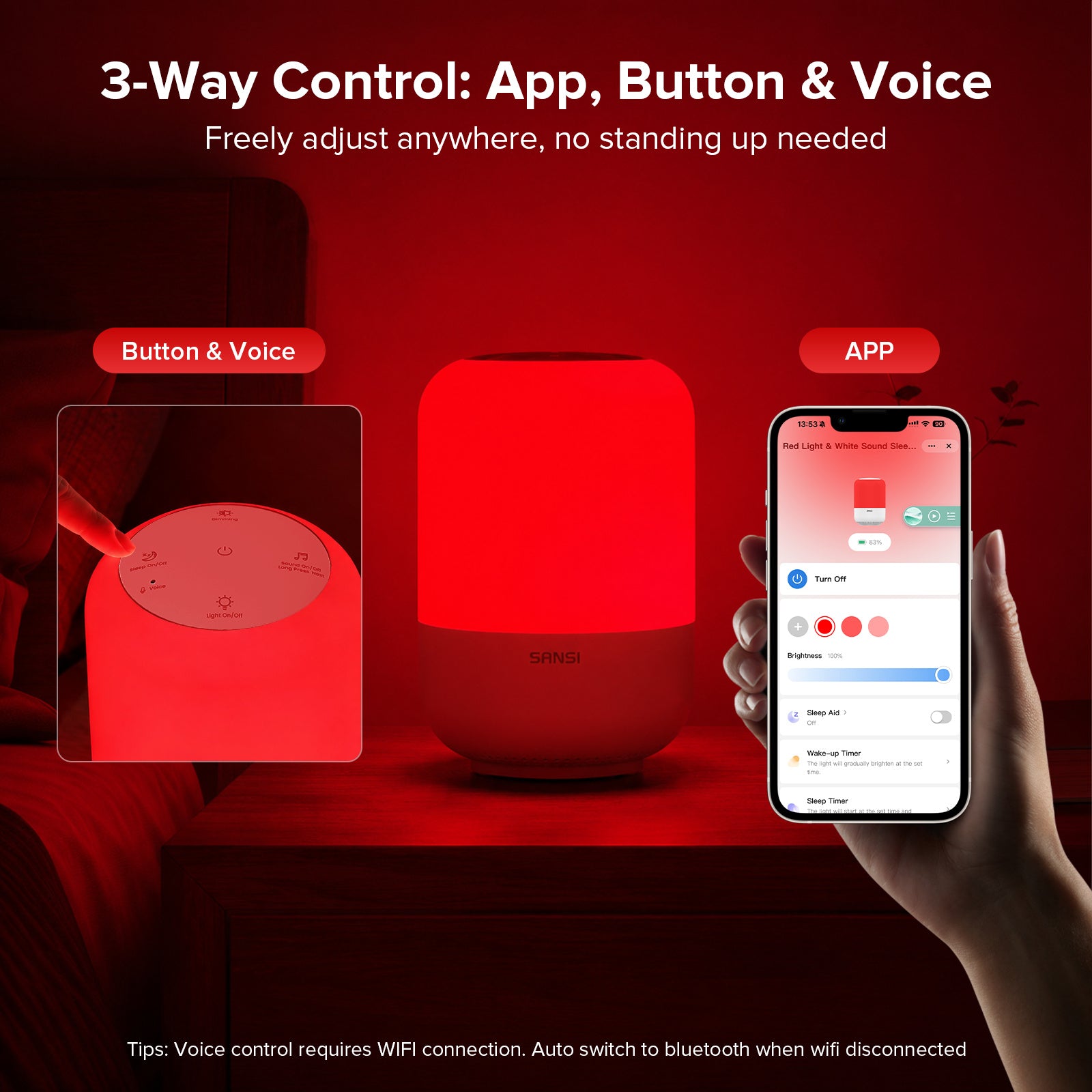 SANSI Smart Red Light Therapy Sleep Sound Mechine