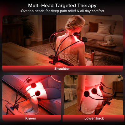 SANSI 50W Adjustable 4-Head Clip-on Red Therapy Light for Body Face (US ONLY)