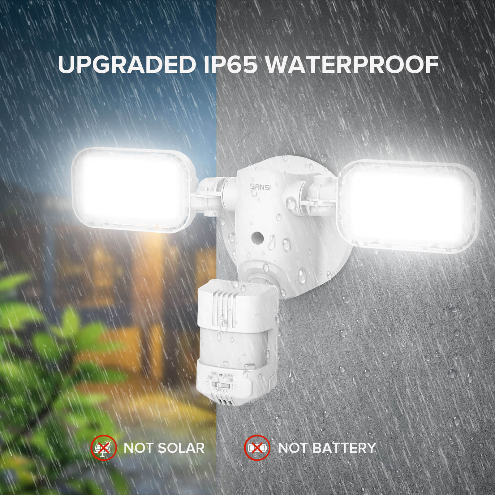 90W LED Security Light (Dusk to Dawn & Motion Sensor) has IP65 waterproof